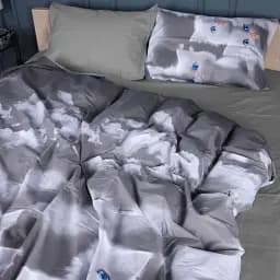 Комплект постільної білизни MisSon Сатин 22-1402 Silvery Cats 160 x 220 см сірий (2200010567205)