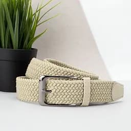 Ремень-резинка женский PS-35010 (110 см) бежевый плетеный