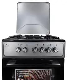 Плита комбінована Castle CPG-60B, Black/Grey, поворотні перемикачі, 4 газові конфорки, автопідпал інтегрований, решітка металева емальована, електрична духовка з подвійним склом, конвекція, підсвітка, два тени, металева кришка, 60x60x86.5см - мініатюра 2