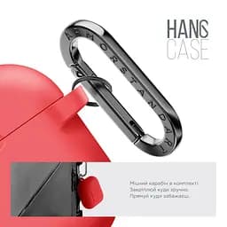Силіконовий чохол для навушників Apple AirPods Pro 2 2022, Hang Case, червоний, ультратонкий захисний кейс товщиною 2 мм, захист від подряпин, пилу та ударів, компактний, з карабіном для кріплення, ArmorStandart (ARM68597) - мініатюра 4