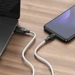 Кабель Borofone BX42 USB to Type-C 3A 1 м silicone TPE connectors білий - мініатюра 3