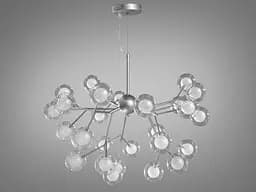 Невероятно изысканная люстра "Светлячок", 27 ламп, цвет-хром сатин