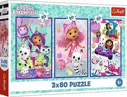 Набор Пазлы - (3 x 80 элм.) - "Цветной день"/Trefl