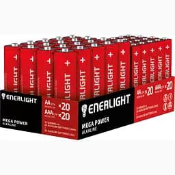 Уцінка. Набір батарейки Enerlight Mega Power AA 20 шт. + AAA 20 шт.  