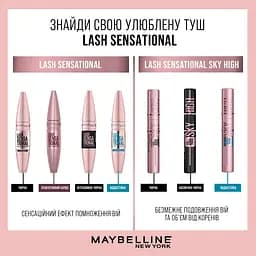 Туш для вій Maybelline New York Lash Sensational Waterproof для досконалого об’єму, чорна, 9,4 мл - мініатюра 7