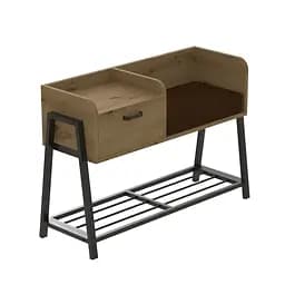 Банкетка с тумбочкой Ferrum-decor Бланка 540x1000x320 металл Черный ДСП Дуб Артизан 16 мм (FRD-103029)