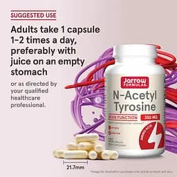 N-Ацетил Тирозин Jarrow Formulas N-Acetyl Tyrosine 350 мг 120 капсул - мініатюра 5