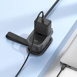 Мережевий подовжувач Hoco NS6 Sharp 1 position(1C2A) desktop socket(EU/GER) Чорний - мініатюра 5