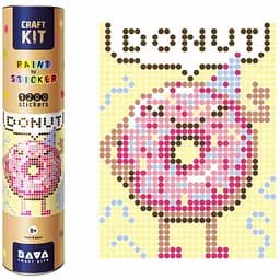 Картина по номерам стикерами в тубусе Пончик, 1200 стикеров Умняшка33х48 см разноцветная 000261031