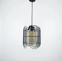 Світильник-лофт у чорному каркасі Line.F Колір плафона Графітовий