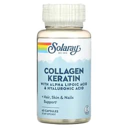 Колаген і кератин тип I, II, III Collagen Keratin Solaray 60 капсул