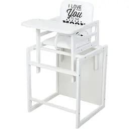 Стільчик для годування Color білий, для годування, трансформер, 2-х точ.ремені, білий