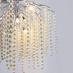 Чарівна люстра в хромі Pearl selection Ø 80 см | Line F | Арт. 723D-800 CH+WT