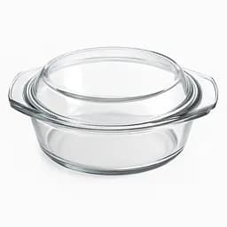 Скляна каструля, термокаструля 1,5 л з кришкою [MD]