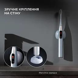 Розумна зубна електрощітка Oclean X Plus Pro Digital Silver (6970810556179) - мініатюра 10