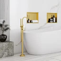 Вбудована полиця Rea 30x30 brushed gold з обідком REA-05606, Золотий - мініатюра 2
