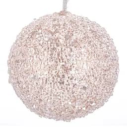 Ялинкова прикраса Куля 12 см бежева (66-001)