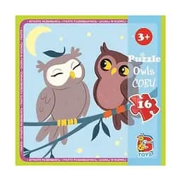 Пазли Лісові мешканці. Сови LR04 G-Toys 16 елементів (4824687638143)
