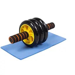 Ролик для пресса EasyFit с ковриком Желтый (3 колеса) (EF-1353-Y)