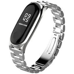 Ремешок для фитнес-браслета Xiaomi Mi Band 3/4 Steel блочный большие звенья металл