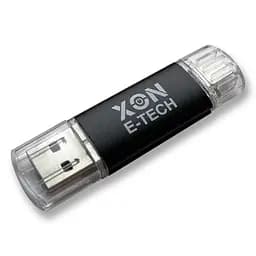 Флеш-накопичувач XON FlashDrive DuoConnect 128GB (USB 2.0 + USB Type-C) Чорний (FX2DX128MB 7560) - мініатюра 3