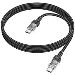 Дата кабель Hoco U129 Spirit Transparent Type-C to Type-C 60W (1.2m) Black - мініатюра 3