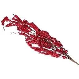 Декоративная ветка 65 см Искусственные материалы для декора и флористики с ягодами Красный