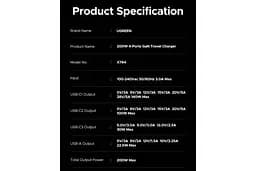 Зарядний пристрій Ugreen 200W GaN Nexode X764 4 порта 1U+3C (UGR-35539) EU вилка сірий - мініатюра 9