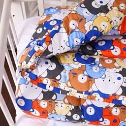 Набір антиалергенний MirSon зима Kids Time 20-0032 Colored bears 140x205 см бавовна: ковдра з подушкою (2200009664786) - мініатюра 5