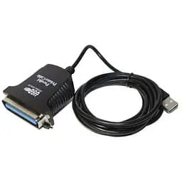 Адаптер Usb Dynamode, черный, Usb 2.0 - LPT, 1.8 м, чипсет CH340