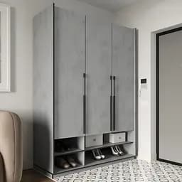 Шафа для одягу Flamecame з поличками та штангою на 3 двері у передпокій FR-06 Тефра