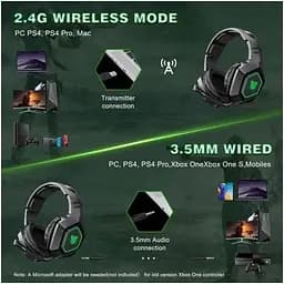 Навушники Onikuma K10 Gaming with LED 2 в 1 комбо 2.4Ghz та 3.5 mm - мініатюра 2