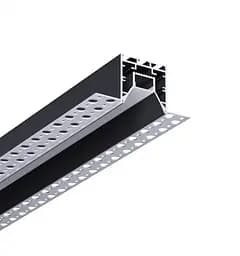 LED профіль врізний під шпаклівку+вставка чорна "антиблік", 2м KLOODI KLP165 2