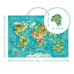 Дитяча магнітна мапа світу тварини DoDo Toys 200267, 36 елементів - мініатюра 5