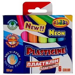Пластилін "CLASS" "Чисті руки" 6 кол. /7630/ NEON 100г. (8591662763003)(SC)