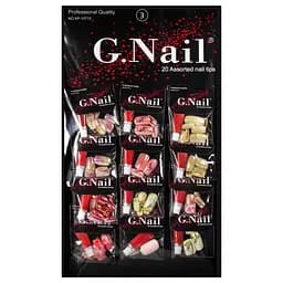 Ногти голографические накладные с рисунком и клеем упаковка 12 шт. G Nails KP-10715 №3