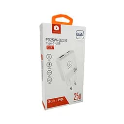 Мережевий зарядний пристрій WUW-C217 PD 25W USB A + Type-C білий - мініатюра 2