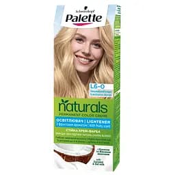 Стійка крем-фарба для волосся Palette Naturals L6-0 скандинавський блондин освітлювач без аміаку 110 мл
