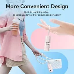 Універсальна мобільна батарея Vention 4800mAh 22,5W PD USB-C In/Out LED display with built-in USB-C cable White (FHQW0) - мініатюра 2