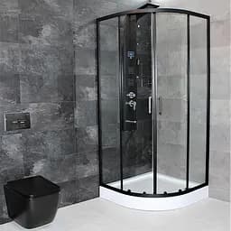 Душова кабіна Dusel EF-182B Black Matt 100x100, Чорний матовий, Універсальна, прозрачний, Чорний матовий, 100x100 - мініатюра 3