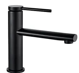 Змішувач для умивальника Rea Oval низький black REA-B6516 Чорний матовий