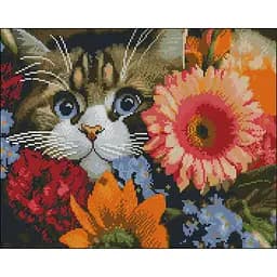 Алмазна мозаїка Strateg ПРЕМІУМ Блакитно-очі без підрамника розміром 40х50 см (ZAV4050-11)