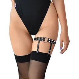 Гартер на ногу серце Art of Sex Amber з шипами з натуральної шкіри (1 шт.)