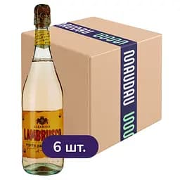 Упаковка игристого вина Sizarini Lambrusco белое полусладкое 4.5 л (0.75 л х 6 шт.)