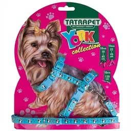 Набір шлея і повідець для собак TatraPet York блакитний 1 х 18-45 x 120 см