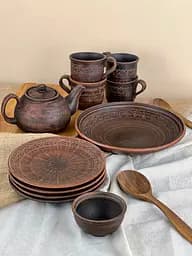 Столовый сервиз керамической (глиняной) посуды на 4 человек Декор