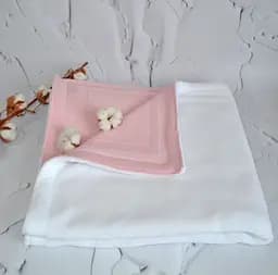 Детский вязанный плед Прованс с плюшем, 96х86 см, розовый (17052)