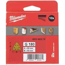 Папір шліфувальний HP MILWAUKEE, 93х93х93мм HL, зерно 180, (10шт)