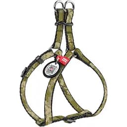 Шлея для котів та дрібних порід собак Waudog Nylon з QR-паспортом, малюнок "Мілітарі", пластиковий фастекс, XS