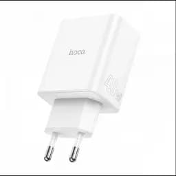 Мережевий зарядний пристрій адаптер HOCO C126A Pure 1 USB/2Type-C, 40 W, підтримка швидкого заряджання PD/QC/FCP/AFC - мініатюра 6